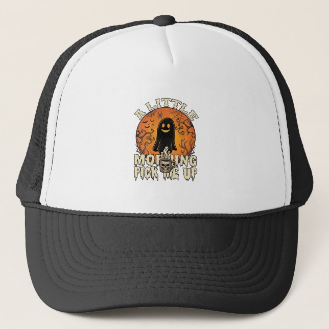 Liten morgonplock Upp Halloween Ghost Skull Mu Keps (Framsida)