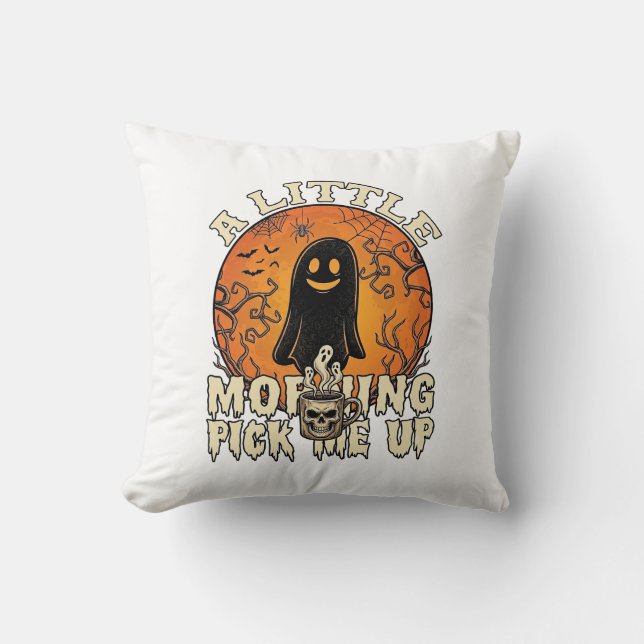Liten morgonplock Upp Halloween Ghost Skull Mu Kudde (Framsida)