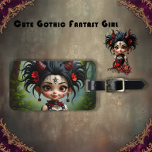 Liten Mörk Skogs Djävel –Söt Gothic Fantasy Flicka