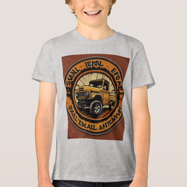 Liten motorreparationslogotyp t shirt (Framsida)