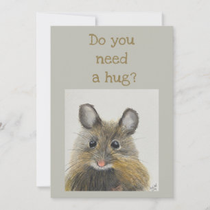 Liten Mouse Note Card - Behöver du en kram? Inbjudningar