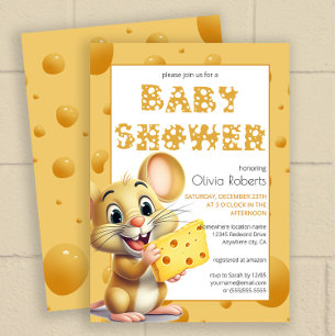 Liten mus i Baby Shower Inbjudningar
