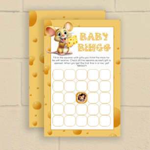 Liten mus i ost Baby Shower bingo-spel