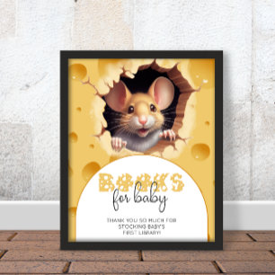 Liten mus i ost Baby Shower bokar för baby Poster