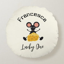 Liten mus med ost rund kudde