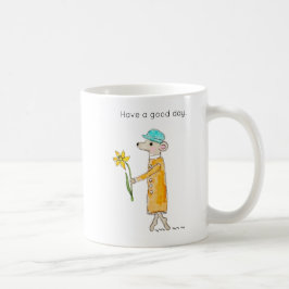 Liten mus med påsklilja kaffemugg