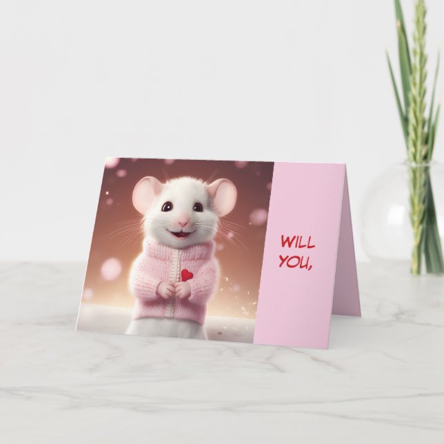 LITEN MUSVALENTINKORT TACK KORT (Framsida)