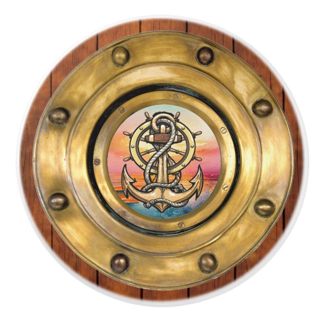 Liten nautisk porträttknapp knopp (Framsidan)