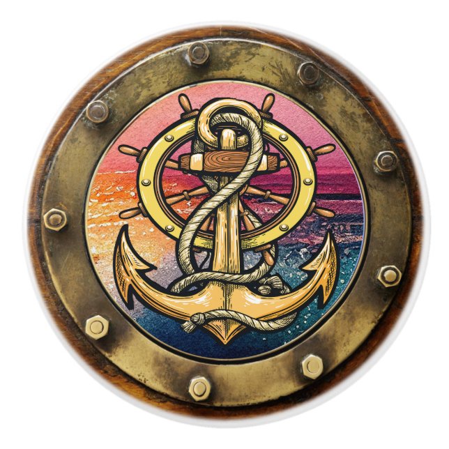 Liten nautisk porträttknapp knopp (Framsidan)