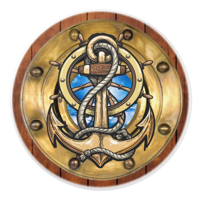 Liten nautisk porträttknapp knopp (Framsidan)