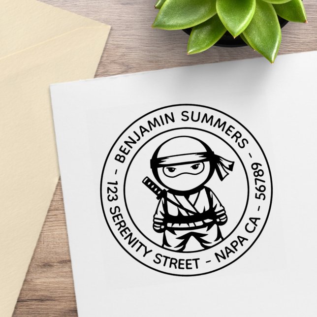 Liten Ninja Rond Adress Stämpel (Skapare uppladdad)