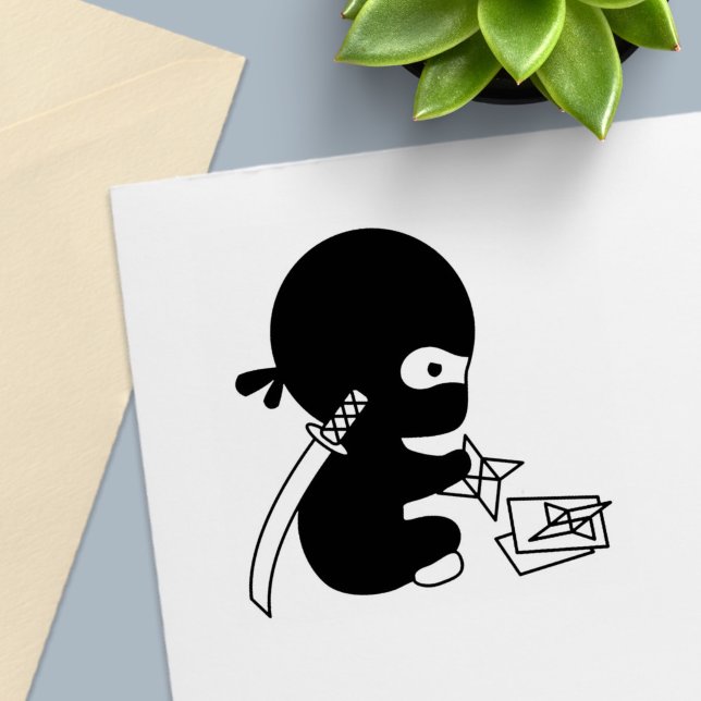Liten Ninja Vikning Origami Stjärna Självfärgande Stämpel (Skapare uppladdad)