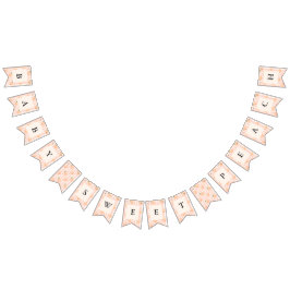 Liten Ny Baby Söt Persika Baby Shower Banner Vimplar