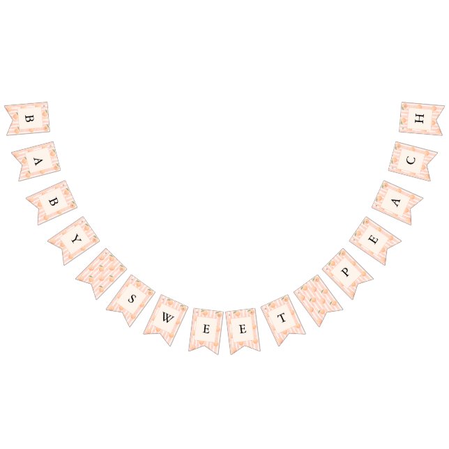 Liten Ny Baby Söt Persika Baby Shower Banner Vimplar (Alla)