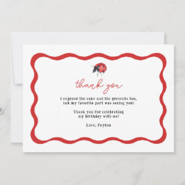 Liten Nyckelpiga Födelsedags Tacksamhet Tack Kort