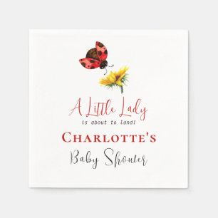 Liten Nyckelpiga Solros Baby Shower Pappersservett