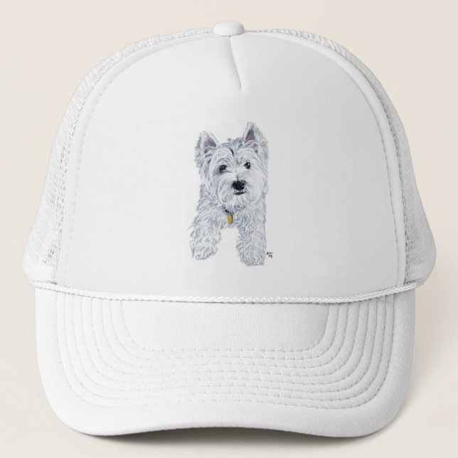 Liten nyfiken Westie Keps (Framsida)
