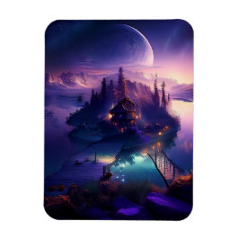 Liten ö till havs med vaccinationshem magnet