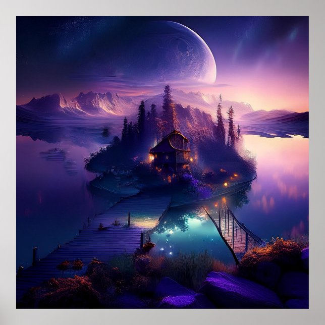 Liten ö till havs med vaccinationshem poster (Framsidan)