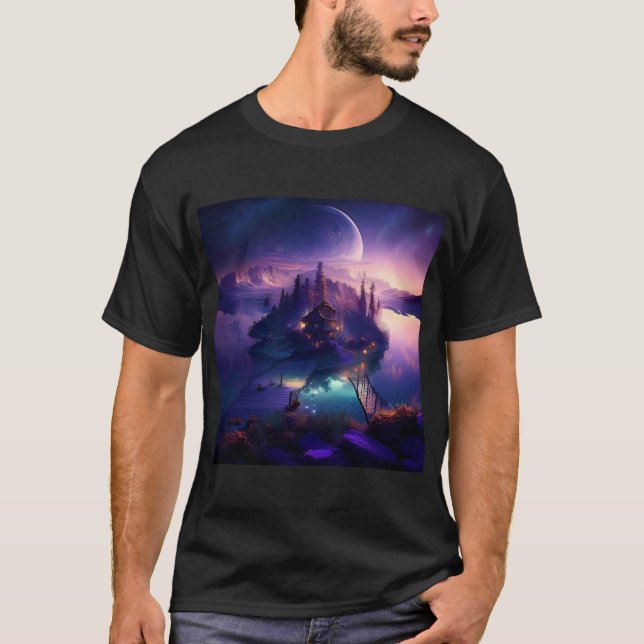 Liten ö till havs med vaccinationshem t shirt (Framsida)