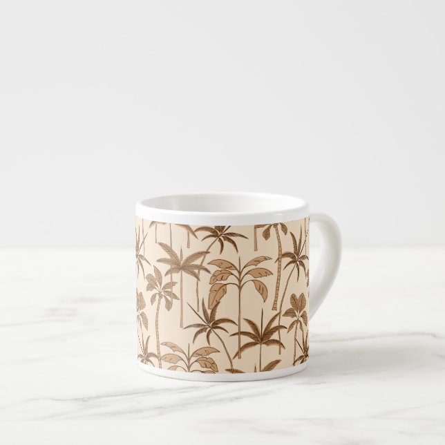 Liten oas: Botanisk palm fint linjärt varmt Espressomugg (Framsida höger)