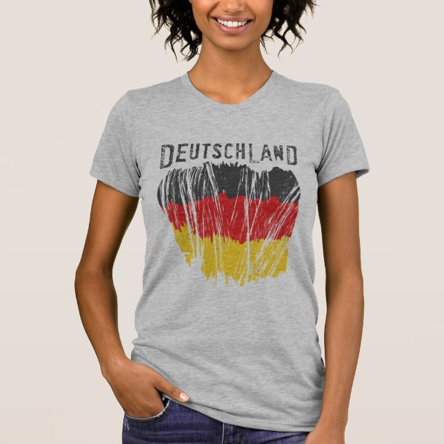 Liten och nätt damer för skjorta för Deutschland Tröja (Framsida)