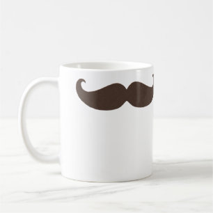 Liten och nätt Handlebarmustasch i brunt Kaffemugg