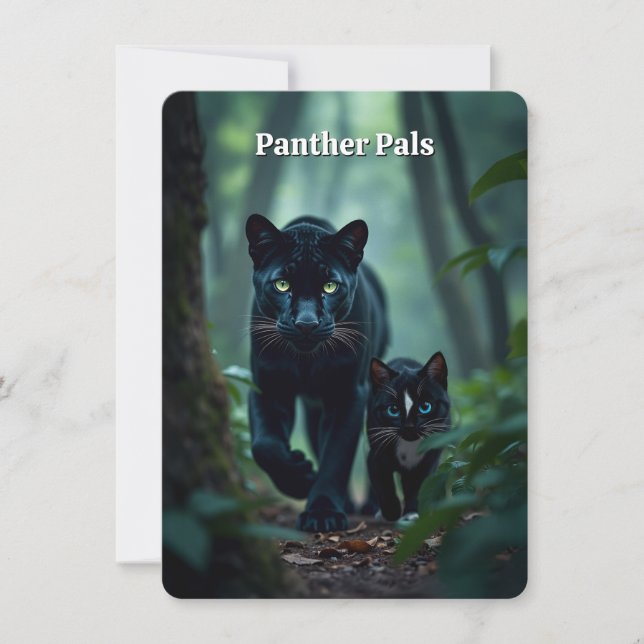 Liten och stor katt - Panterpaket - Flyttkort (Framsida)