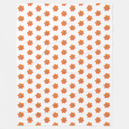 Liten Orange Blommor Fleecefilt