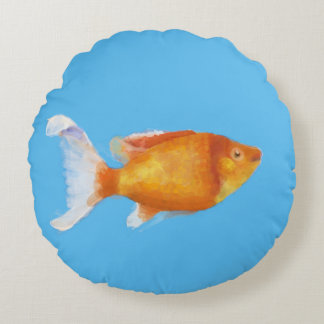 Liten orange fisk rund kudde