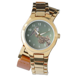 Liten Orange Hummingbird Large Clock Armbandsur