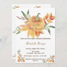 Liten pampkin, höstbabystövel inbjudningar