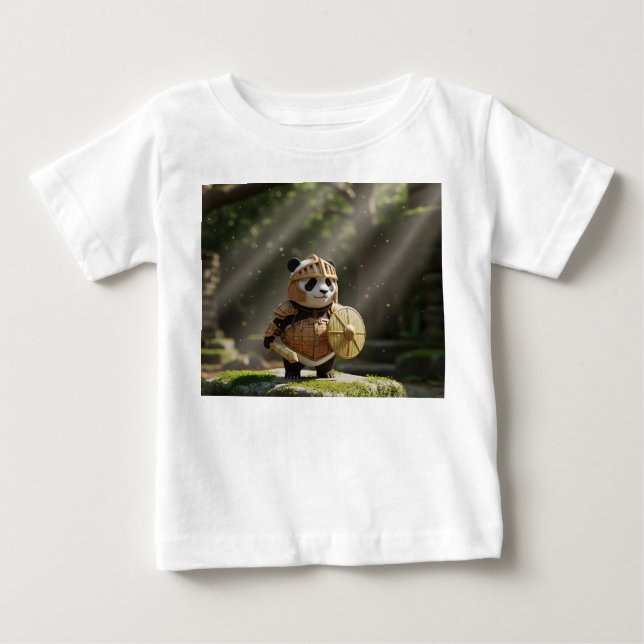 Liten Pandariddare i Träpansar T Shirt (Framsida)