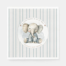 Liten Pärl Elefant Blå Randig Babykalas Pappersservett