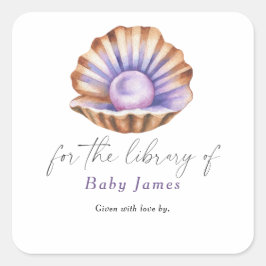 liten pärlbaby shower - För biblioteket av Fyrkantigt Klistermärke