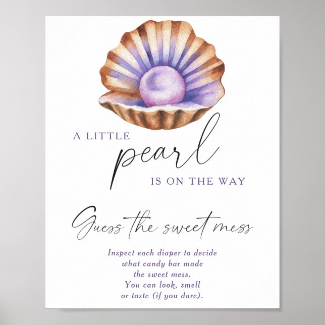 liten pärlbaby shower - gissa den söta röjan poster (Framsidan)