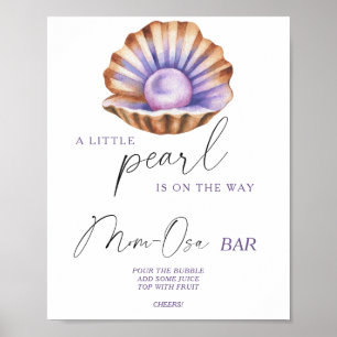 Liten Pärlbaby shower Momosa bar Poster
