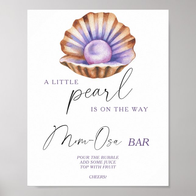 Liten Pärlbaby shower Momosa bar Poster (Framsidan)