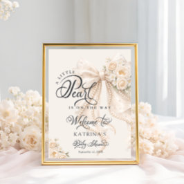 Liten pärlbåge Blommig bebismottagning Välkommen Poster
