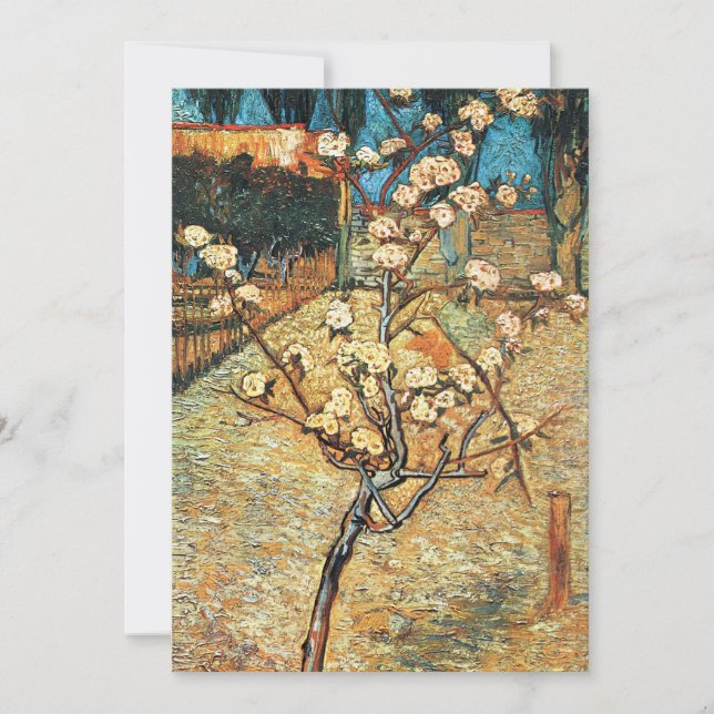 Liten päronträd i blom av Vincent van Gogh Inbjudningar (Framsida)