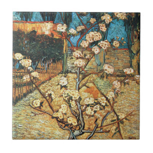 Liten päronträd i blom av Vincent van Gogh Kakelplatta