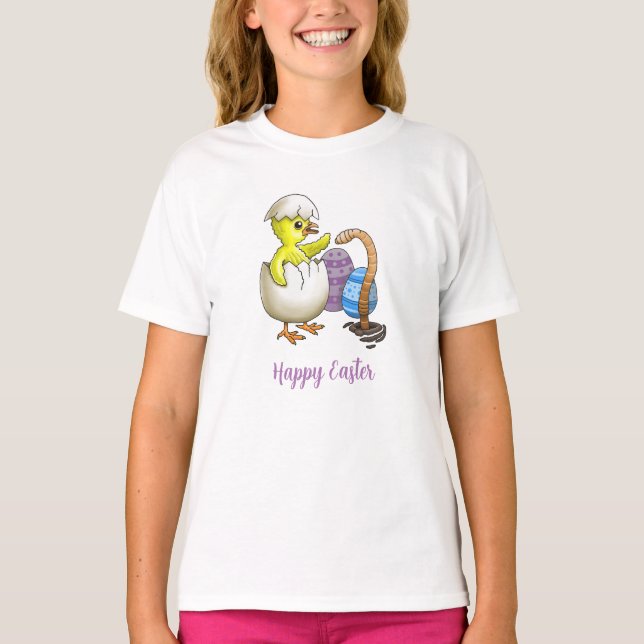 Liten påskkyckling och regnwurm t shirt (Framsida)
