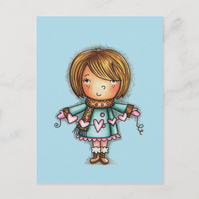 Liten pastejhjärtavykort vykort (Framsida)