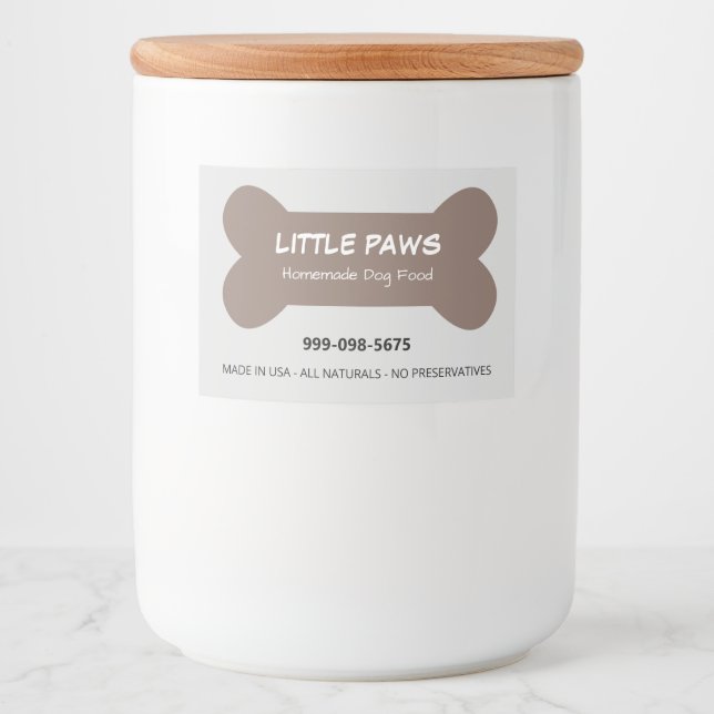 Liten Paw Hemlagad Hundmat Mat Etiketter (Framsida)