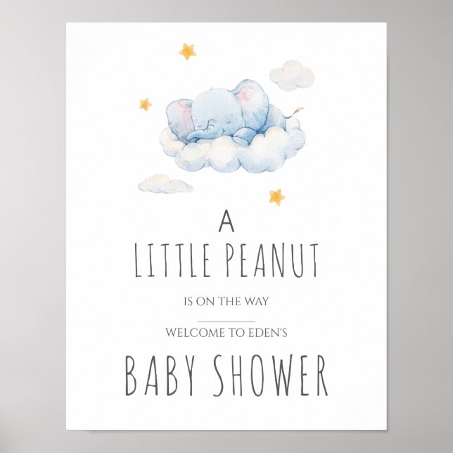 Liten Peanut Baby Shower Skylt – Flicka (Framsidan)