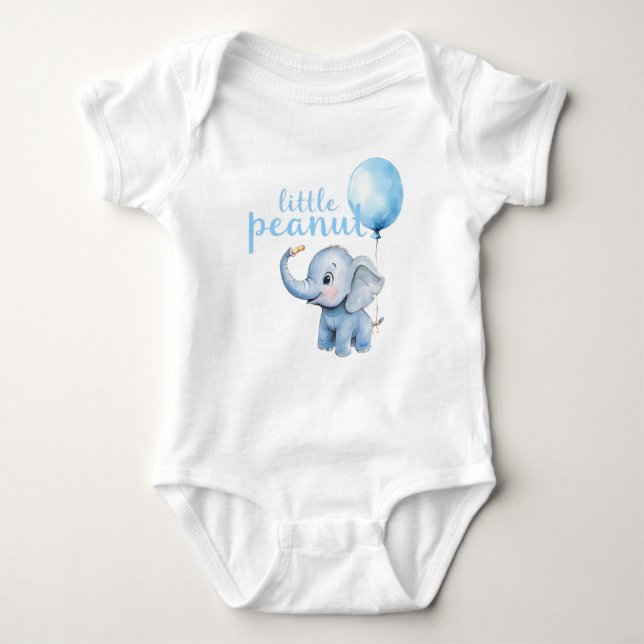 Liten peanutblå elefantbabybodysuit – Söt S T Shirt (Framsida)