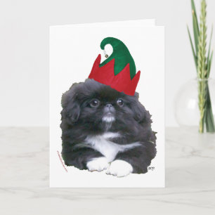 Liten Pekingeser Jul Alv Helgkort