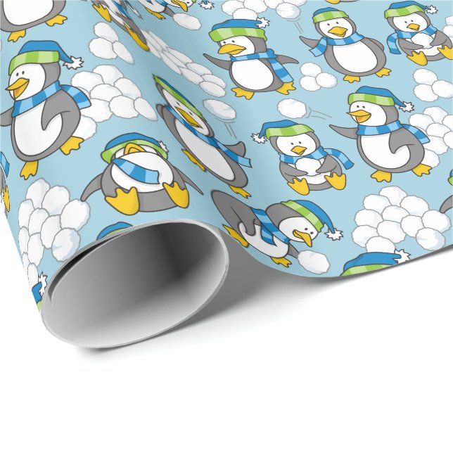 Liten penguinbakgrund presentpapper (Rullad Hörn)