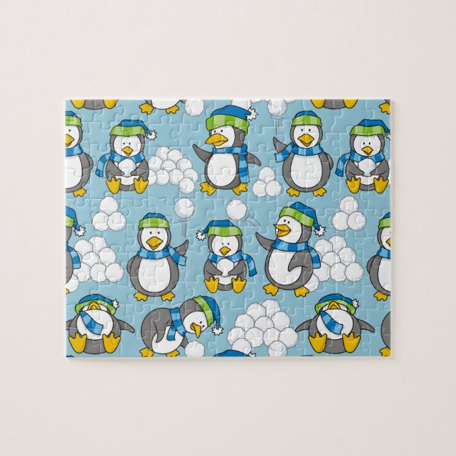 Liten penguinbakgrund pussel (Horisontell)