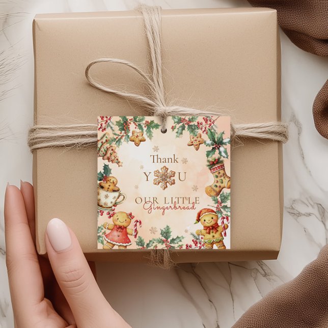 Liten pepparkaka födelsedag jul tack  gåvor etiketter (Skapare uppladdad)